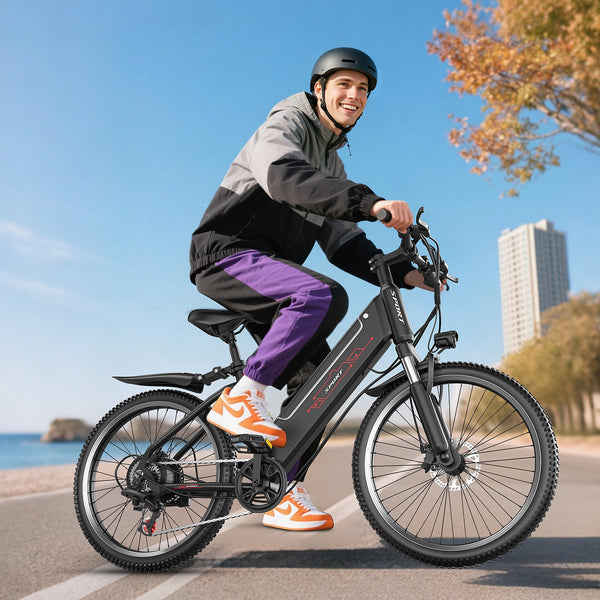 750W Motor Power Mountain Ebike with 28 MPH, 65 Miles Range, 7 Speeds, 48V 10Ah Removable Battery Ebike, 26" Electric Bicycle for Commute