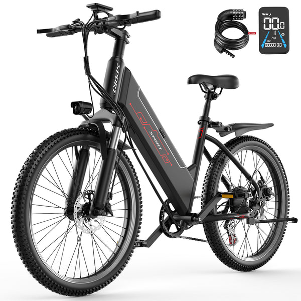 750W Motor Power Mountain Ebike with 28 MPH, 65 Miles Range, 7 Speeds, 48V 10Ah Removable Battery Ebike, 26" Electric Bicycle for Commute